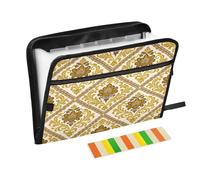 Ttgoth Damascus Pattern Accordion File Organizer 13 Pockets Expanding File Folder with Labels A4 Document Holder Portable Receipt & Document Organizer for School, Office & Business