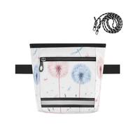 Ttgoth Dandelion Dragonfly Dog Treat Pouch for Training, Hands-Free Treat Bag with Magnetic Closure, Adjustable Waist Belt & Reflective Strip, Waterproof Puppy Snack Reward Bag for Pet Walking