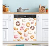 Ttgoth Doughnut Dishwasher Magnet Cover Decorative Magnetic Dish Washer Front Door Cover Panel Decal Trimmable Magnet Sticker for Kitchen Appliance Decor 58.42x66.04 cm