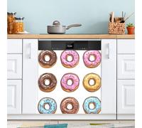 Ttgoth Doughnut Dishwasher Magnet Cover Decorative Magnetic Dish Washer Front Door Cover Panel Decal Trimmable Magnet Sticker for Kitchen Appliance Decor 58.42x66.04 cm