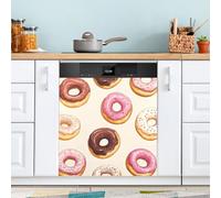 Ttgoth Doughnut Dishwasher Magnet Cover Decorative Magnetic Dish Washer Front Door Cover Panel Decal Trimmable Magnet Sticker for Kitchen Appliance Decor 58.42x66.04 cm