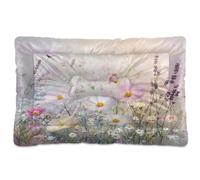 Ttgoth Dreamy Wildflowers Dog Bed Mat Crate Pad Soft Washable Kennel Pad Pet Sleeping Mat with Anti-Slip Bottom for Large Medium Small Dogs, 60.9x91.4 cm