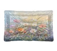 Ttgoth Dreamy Wildflowers Dog Bed Mat Crate Pad Soft Washable Kennel Pad Pet Sleeping Mat with Anti-Slip Bottom for Large Medium Small Dogs, 60.9x91.4 cm