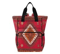 Ttgoth Ethnic Print Diaper Bag Backpack Waterproof Baby Changing Bag with Insulated Bottle Holders Multi-Pocket Travel Nappy Backpack with Stroller Straps for Mum & Dad