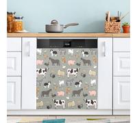 Ttgoth Farm Animals Pattern Dishwasher Magnet Cover Decorative Magnetic Dish Washer Front Door Cover Panel Decal Trimmable Magnet Sticker for Kitchen Appliance Decor 23 x 26 Inch