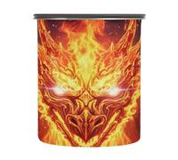 Ttgoth Fire Dragons Coffee Canister 500 ml Airtight Stainless Steel Kitchen Container Food Storage Container with Lid for Coffee Grounds, Beans, Sugar, Tea, Nut