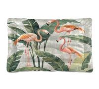 Ttgoth Flamingo Dog Bed Mat Crate Pad Soft Washable Kennel Pad Pet Sleeping Mat with Anti-Slip Bottom for Large Medium Small Dogs, 45.7x60.9 cm