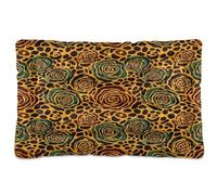 Ttgoth Floral Leopard Print Dog Bed Mat Crate Pad Soft Washable Kennel Pad Pet Sleeping Mat with Anti-Slip Bottom for Large Medium Small Dogs, 45.7x60.9 cm
