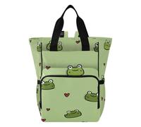 Ttgoth Frog Faces Diaper Bag Backpack Waterproof Baby Changing Bag with Insulated Bottle Holders Multi-Pocket Travel Nappy Backpack with Stroller Straps for Mum & Dad