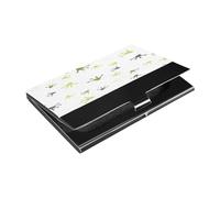 Ttgoth Frog Footprints Business Card Holder for Men Women PU Leather & Stainless Steel Name Card Case Pocket Wallet ID Case for Travel and Work
