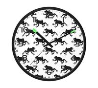 Ttgoth Frogs Wall Clock with LED Night Light 30.5 cm Sound Control Silent Non-Ticking Wall Clock Battery Operated for Bedroom Living Room Kitchen Home Decor