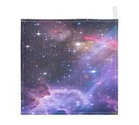 Ttgoth Galaxy Baby Muslin Washcloths, 5 Pack 4-Layer Cotton Face Towels with Hanging Loop, Soft Absorbent Wash Cloths for Newborns, 30 x 30 cm