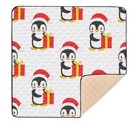 Ttgoth Gift Penguin Baby Play Mat Baby Play Mat for Floor 127x127cm Soft Foldable Crawling Mat Waterproof Non-Slip Floor Mat Kids Playmat for Infants Babies Toddlers