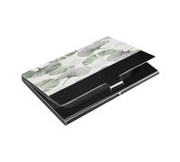Ttgoth Gingko Leaf Business Card Holder for Men Women PU Leather & Stainless Steel Name Card Case Pocket Wallet ID Case for Travel and Work