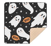 Ttgoth Halloween Boo Baby Play Mat for Floor 127x127cm Soft Foldable Crawling Mat Waterproof Non-Slip Floor Mat Kids Playmat for Infants Babies Toddlers