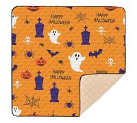 Ttgoth Halloween Boo Baby Play Mat for Floor 127x127cm Soft Foldable Crawling Mat Waterproof Non-Slip Floor Mat Kids Playmat for Infants Babies Toddlers