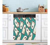 Ttgoth Halloween Boo Dishwasher Magnet Cover Decorative Magnetic Dish Washer Front Door Cover Panel Decal Trimmable Magnet Sticker for Kitchen Appliance Decor 58.42x66.04 cm