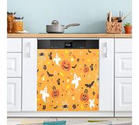 Ttgoth Halloween Boo Dishwasher Magnet Cover Decorative Magnetic Dish Washer Front Door Cover Panel Decal Trimmable Magnet Sticker for Kitchen Appliance Decor 58.42x66.04 cm