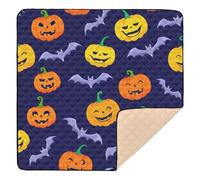 Ttgoth Halloween Pumpkin Baby Play Mat for Floor 127x127cm Soft Foldable Crawling Mat Waterproof Non-Slip Floor Mat Kids Playmat for Infants Babies Toddlers
