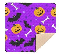 Ttgoth Halloween Pumpkin Baby Play Mat for Floor 127x127cm Soft Foldable Crawling Mat Waterproof Non-Slip Floor Mat Kids Playmat for Infants Babies Toddlers