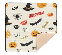 Ttgoth Halloween Pumpkin Baby Play Mat for Floor 127x127cm Soft Foldable Crawling Mat Waterproof Non-Slip Floor Mat Kids Playmat for Infants Babies Toddlers