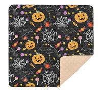 Ttgoth Halloween Pumpkins Baby Play Mat for Floor 127x127cm Soft Foldable Crawling Mat Waterproof Non-Slip Floor Mat Kids Playmat for Infants Babies Toddlers