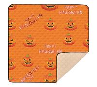Ttgoth Halloween Pumpkins Baby Play Mat for Floor 127x127cm Soft Foldable Crawling Mat Waterproof Non-Slip Floor Mat Kids Playmat for Infants Babies Toddlers