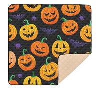Ttgoth Halloween Pumpkins Baby Play Mat for Floor 127x127cm Soft Foldable Crawling Mat Waterproof Non-Slip Floor Mat Kids Playmat for Infants Babies Toddlers