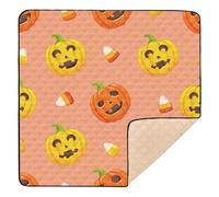 Ttgoth Halloween Pumpkins Baby Play Mat for Floor 127x127cm Soft Foldable Crawling Mat Waterproof Non-Slip Floor Mat Kids Playmat for Infants Babies Toddlers
