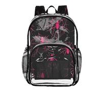 Ttgoth Halloween Spiderweb Clear Backpack Heavy Duty Stadium Approved Transparent Backpack See Through Bookbag with Multiple Pockets for School, Security, Work & Trave