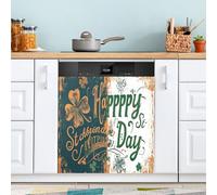 Ttgoth Happy St. Patrick's Day Dishwasher Magnet Cover Decorative Magnetic Dish Washer Front Door Cover Panel Decal Trimmable Magnet Sticker for Kitchen Appliance Decor 58.42x66.04 cm