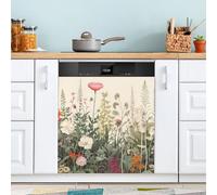 Ttgoth Herbal Wildflower Dishwasher Magnet Cover Decorative Magnetic Dish Washer Front Door Cover Panel Decal Trimmable Magnet Sticker for Kitchen Appliance Decor 23 x 26 Inch