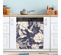 Ttgoth Hummingbirds Flowers Dishwasher Magnet Cover Decorative Magnetic Dish Washer Front Door Cover Panel Decal Trimmable Magnet Sticker for Kitchen Appliance Decor 23 x 26 Inch