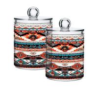 Ttgoth Ice Cream Cones Qtip Holder Dispenser Acrylic Bathroom Jars 2 PCS Apothecary Jar Makeup Organizer for Cotton Pad, Bud, Swab, Ball