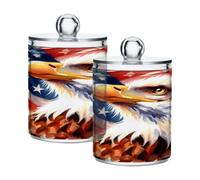 Ttgoth Ice Cream Cones Qtip Holder Dispenser Acrylic Bathroom Jars 2 PCS Apothecary Jar Makeup Organizer for Cotton Pad, Bud, Swab, Ball