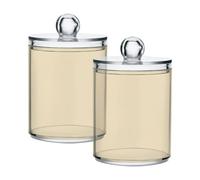 Ttgoth Ice Cream Qtip Holder Dispenser Acrylic Bathroom Jars 2 PCS Apothecary Jar Makeup Organizer for Cotton Pad, Bud, Swab, Ball