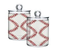 Ttgoth Ice Cream Qtip Holder Dispenser Acrylic Bathroom Jars 2 PCS Apothecary Jar Makeup Organizer for Cotton Pad, Bud, Swab, Ball