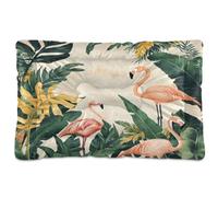 Ttgoth Jungle Flamingo Dog Bed Mat Crate Pad Soft Washable Kennel Pad Pet Sleeping Mat with Anti-Slip Bottom for Large Medium Small Dogs, 60.9x91.4 cm