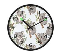 Ttgoth Kaola Wall Clock with LED Night Light 30.5 cm Sound Control Silent Non-Ticking Wall Clock Battery Operated for Bedroom Living Room Kitchen Home Decor