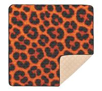 Ttgoth Lava Leopard Print Baby Play Mat Baby Play Mat for Floor 127x127cm Soft Foldable Crawling Mat Waterproof Non-Slip Floor Mat Kids Playmat for Infants Babies Toddlers