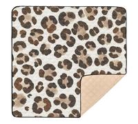 Ttgoth Leopard Pattern Baby Play Mat for Floor 127x127cm Soft Foldable Crawling Mat Waterproof Non-Slip Floor Mat Kids Playmat for Infants Babies Toddlers