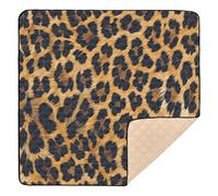 Ttgoth Leopard Print Baby Play Mat for Floor 127x127cm Soft Foldable Crawling Mat Waterproof Non-Slip Floor Mat Kids Playmat for Infants Babies Toddlers