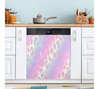 Ttgoth Leopard Print Dishwasher Magnet Cover Decorative Magnetic Dish Washer Front Door Cover Panel Decal Trimmable Magnet Sticker for Kitchen Appliance Decor 58.42x66.04 cm