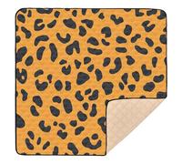 Ttgoth Leopard Print Orange Baby Play Mat Baby Play Mat for Floor 127x127cm Soft Foldable Crawling Mat Waterproof Non-Slip Floor Mat Kids Playmat for Infants Babies Toddlers