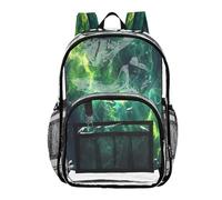 Ttgoth Lightning Clear Backpack Heavy Duty Stadium Approved Transparent Backpack See Through Bookbag with Multiple Pockets for School, Security, Work & Trave
