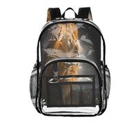 Ttgoth Lion King Clear Backpack Heavy Duty Stadium Approved Transparent Backpack See Through Bookbag with Multiple Pockets for School, Security, Work & Trave