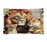 Ttgoth Lions Dog Bed Mat Crate Pad Soft Washable Kennel Pad Pet Sleeping Mat with Anti-Slip Bottom for Large Medium Small Dogs, 45.7x60.9 cm