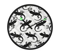 Ttgoth Lizard Wall Clock with LED Night Light 30.5 cm Sound Control Silent Non-Ticking Wall Clock Battery Operated for Bedroom Living Room Kitchen Home Decor