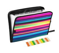 Ttgoth Mexican Stripes Accordion File Organizer 13 Pockets Expanding File Folder with Labels A4 Document Holder Portable Receipt & Document Organizer for School, Office & Business