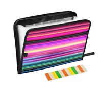 Ttgoth Mexican Stripes Accordion File Organizer 13 Pockets Expanding File Folder with Labels A4 Document Holder Portable Receipt & Document Organizer for School, Office & Business